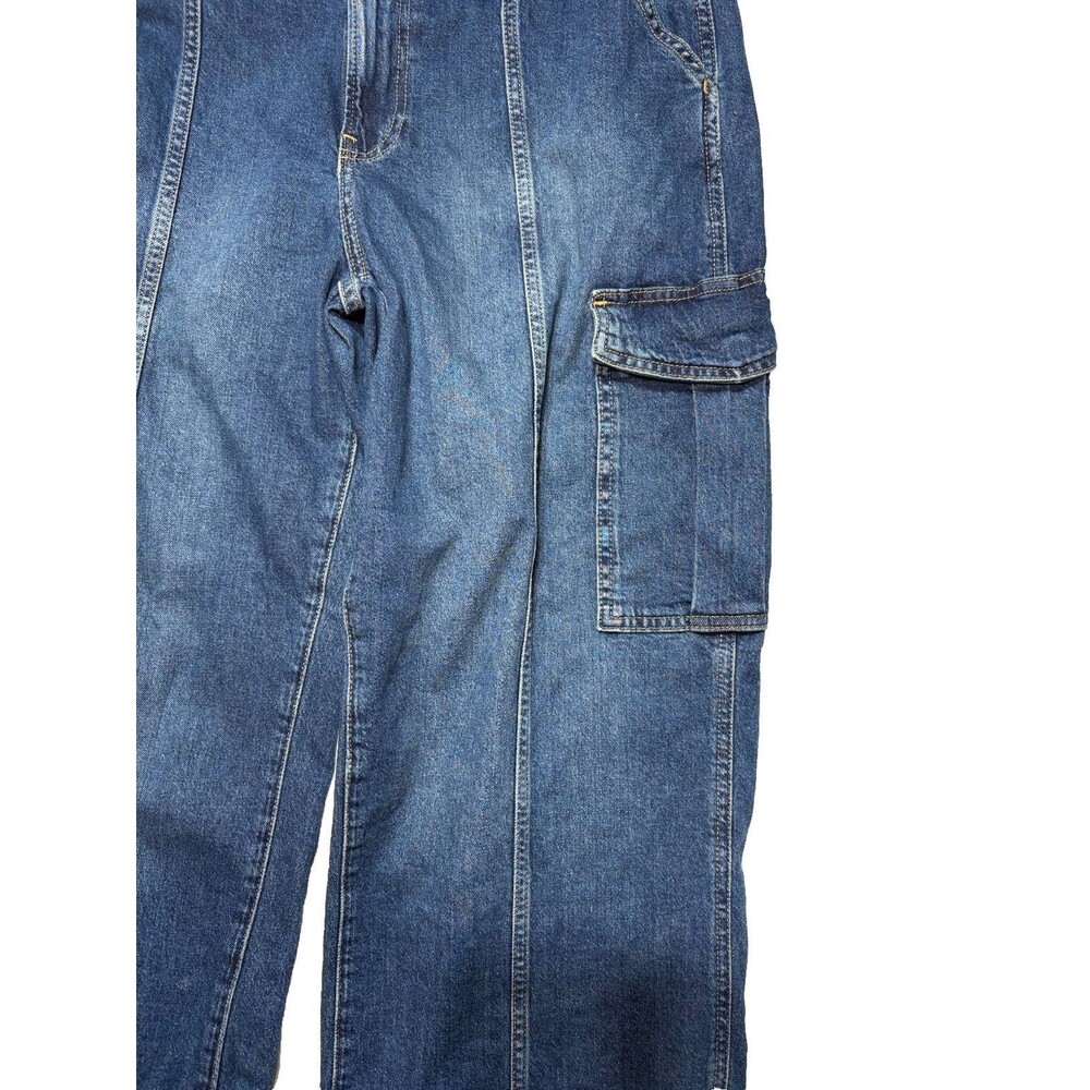 Gap 90s Loose Cargo Jeans Womens 32/14 Short Mid Rise Wide Leg Y2K Denim - Picture 6 of 14